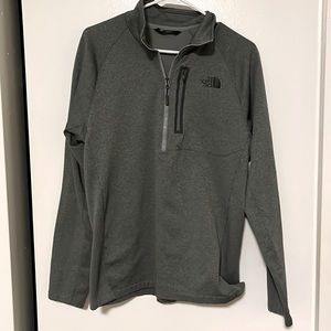 The North Face Pullover Mens Size‎ L Gray Half Zip Long Sleeve Fleece Sweater